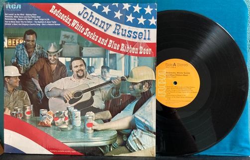 JOHNNY RUSSELL~REDNECKS WHITE SOCKS + BLUE RIBBON BEER~1973 RCA LP~SHRINK~1S/1S