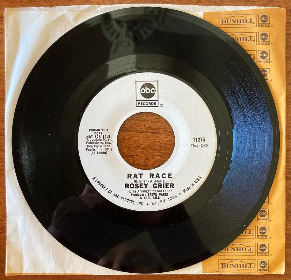 ROSEY GRIER~I DONT WANT NOBODY / RAT RACE~NM- 1970 WHITE LABEL PROMO 7" SINGLE