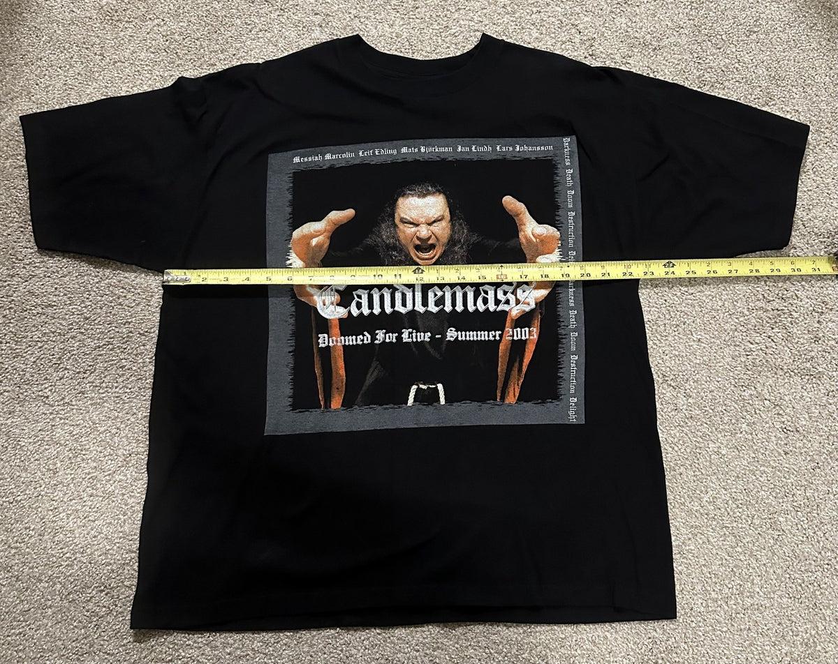 CANDLEMASS CONCERT T-SHIRT~DOOMED FOR LIVE TOUR~SUMMER 2003~XL~BLACK~EXC COND