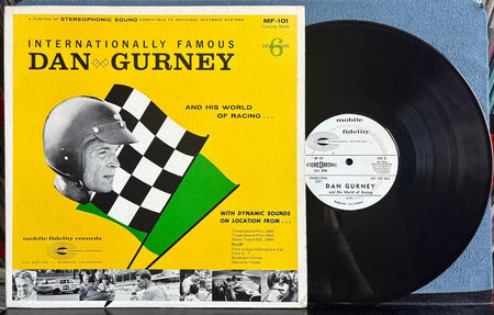 DAN GURNEY AND HIS WORLD OF RACING~RARE 1965 MOBIE FIDELITY WHITE LABEL PROMO LP