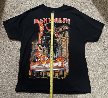 IRON MAIDEN CONCERT T-SHIRT~CHICAGO~2012 TOUR~XL~BLACK~ORIGINAL~RARE~VINTAGE
