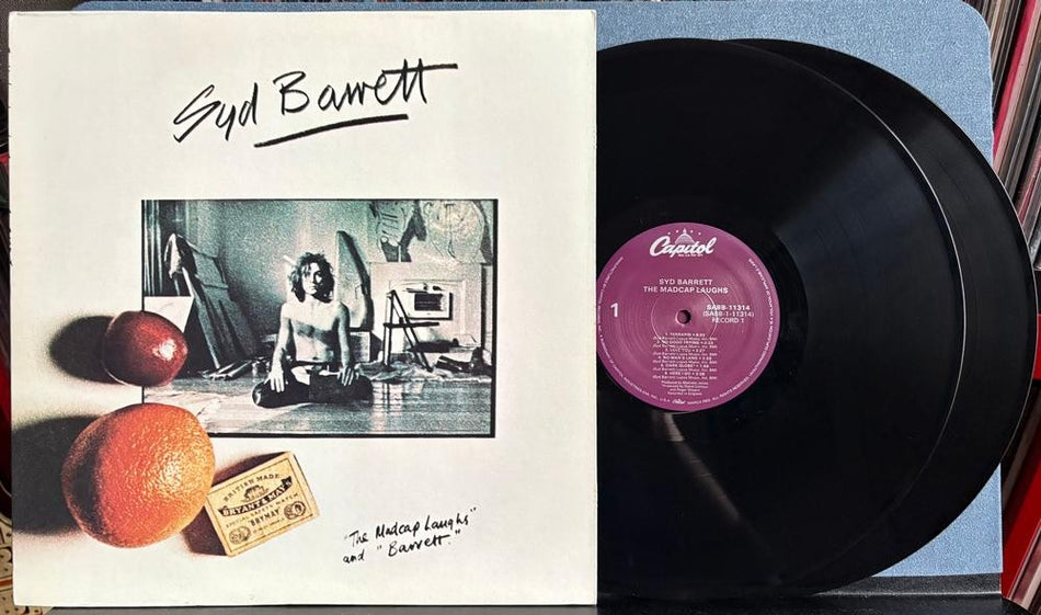 SYD BARRETT~MADCAP LAUGHS / BARRETT~NM- 1988 PURPLE LBL 2-LP RE~PINK FLOYD~PSYCH