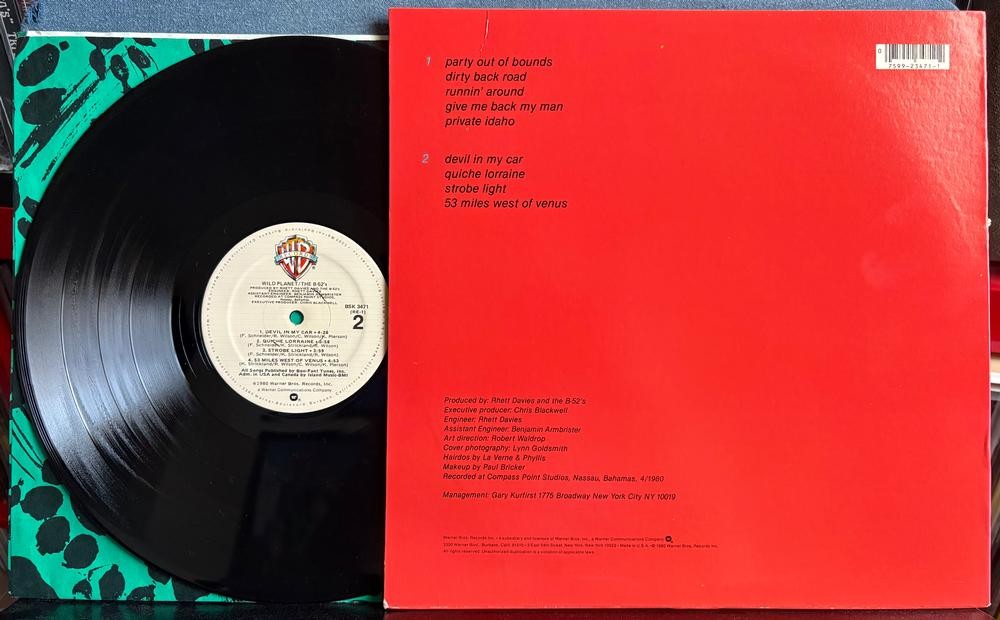 THE B-52's WILD PLANET~ORIG 1975 WARNER BROS LP w/INNER SLV~LINED LBLS~NEW WAVE
