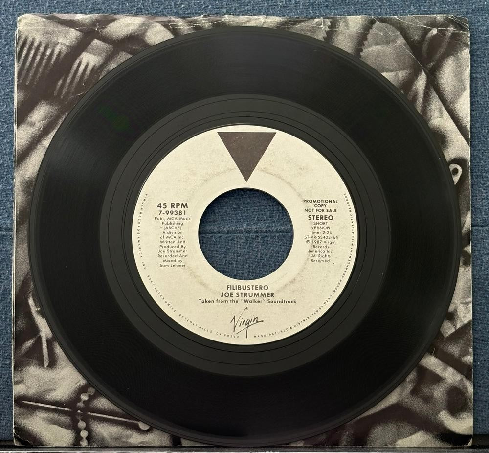 JOE STRUMMER FILIBUSTERO (SHORT VERSION)~WHITE LABEL PROMO 7-INCH 45 SNGL~SAMBA