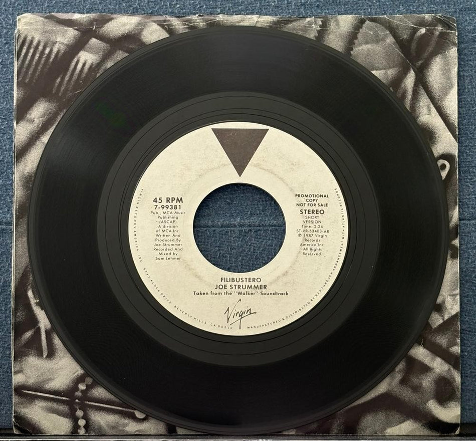 JOE STRUMMER FILIBUSTERO (SHORT VERSION)~WHITE LABEL PROMO 7-INCH 45 SNGL~SAMBA