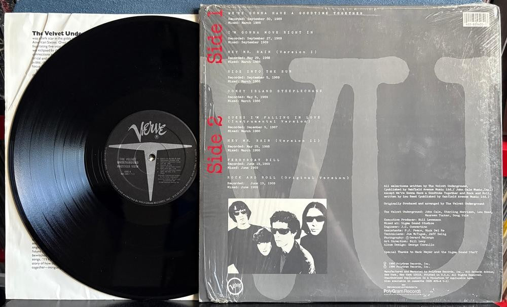 VELVET UNDERGROUND ANOTHER VIEW~UNRELEASED RECORDINGS~1986 VERVE LP~SHRINK~INNER