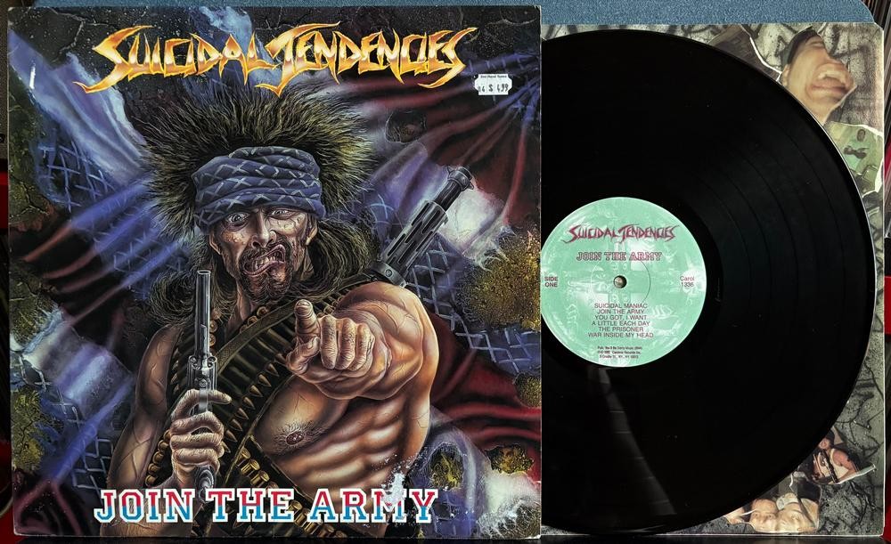 SUICIDAL TENDENCIES JOIN THE ARMY~ORG 1987 PROMO COPY LP w/INNER SLV~QUIEX VINYL