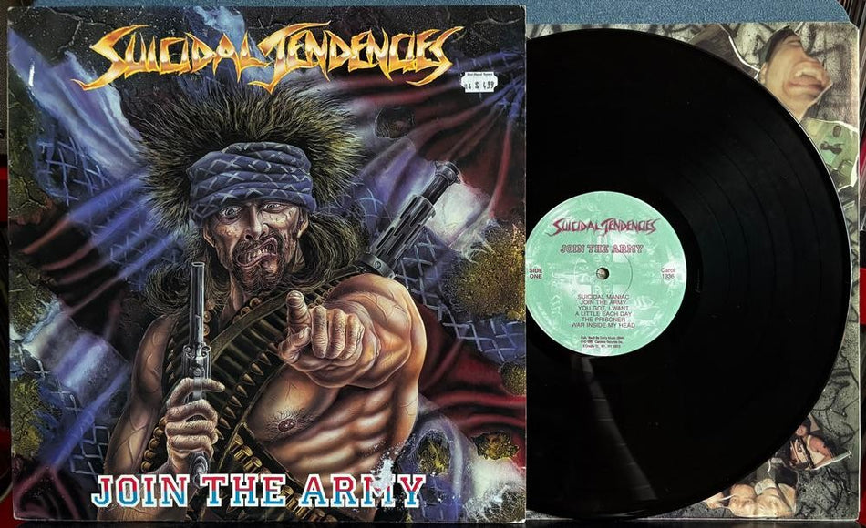 SUICIDAL TENDENCIES JOIN THE ARMY~ORG 1987 PROMO COPY LP w/INNER SLV~QUIEX VINYL