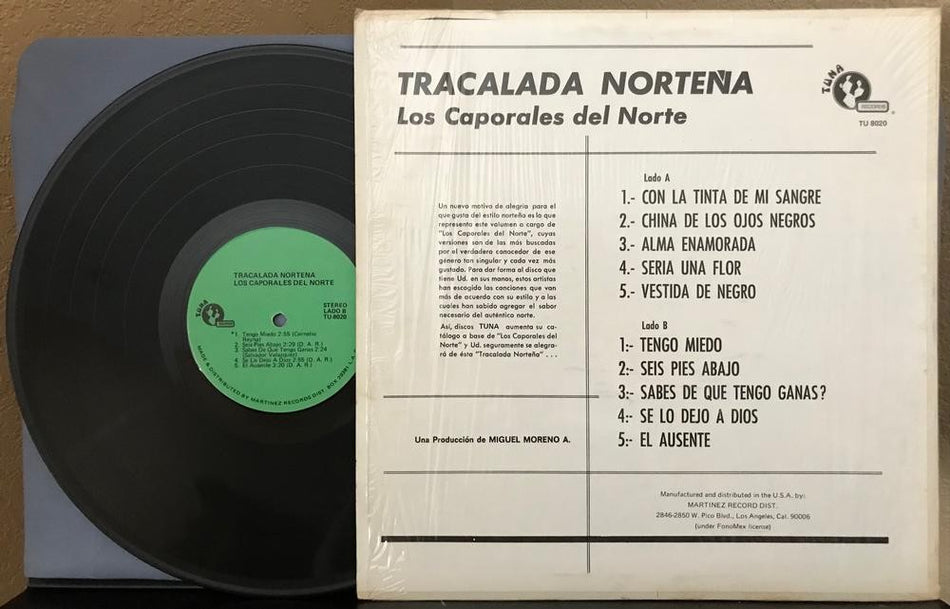 LOS CAPORALES DEL NORTE TRACALADA NORTENA LP~TUNA RECORDS TU-8020~NORTENO~LATIN