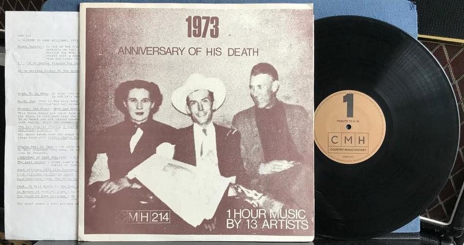 1973~20th ANNIVERSARY OF HIS DEATH~A TRIBUTE TO HANK WILLIAMS~1973 CMH 214 LP