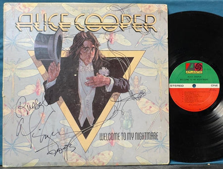 SIGNED ALICE COOPER WELCOME TO MY NIGHTMARE LP~AUTOGRAPHED ORIG 1975 LP~MONARCH