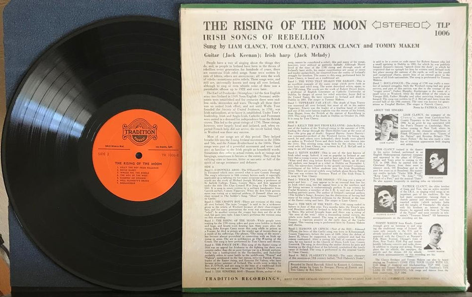 CLANCY BROTHERS+TOMMY MAKEM~RISING OF THE MOON~IRISH SONGS~NM 1974 TRADITION LP