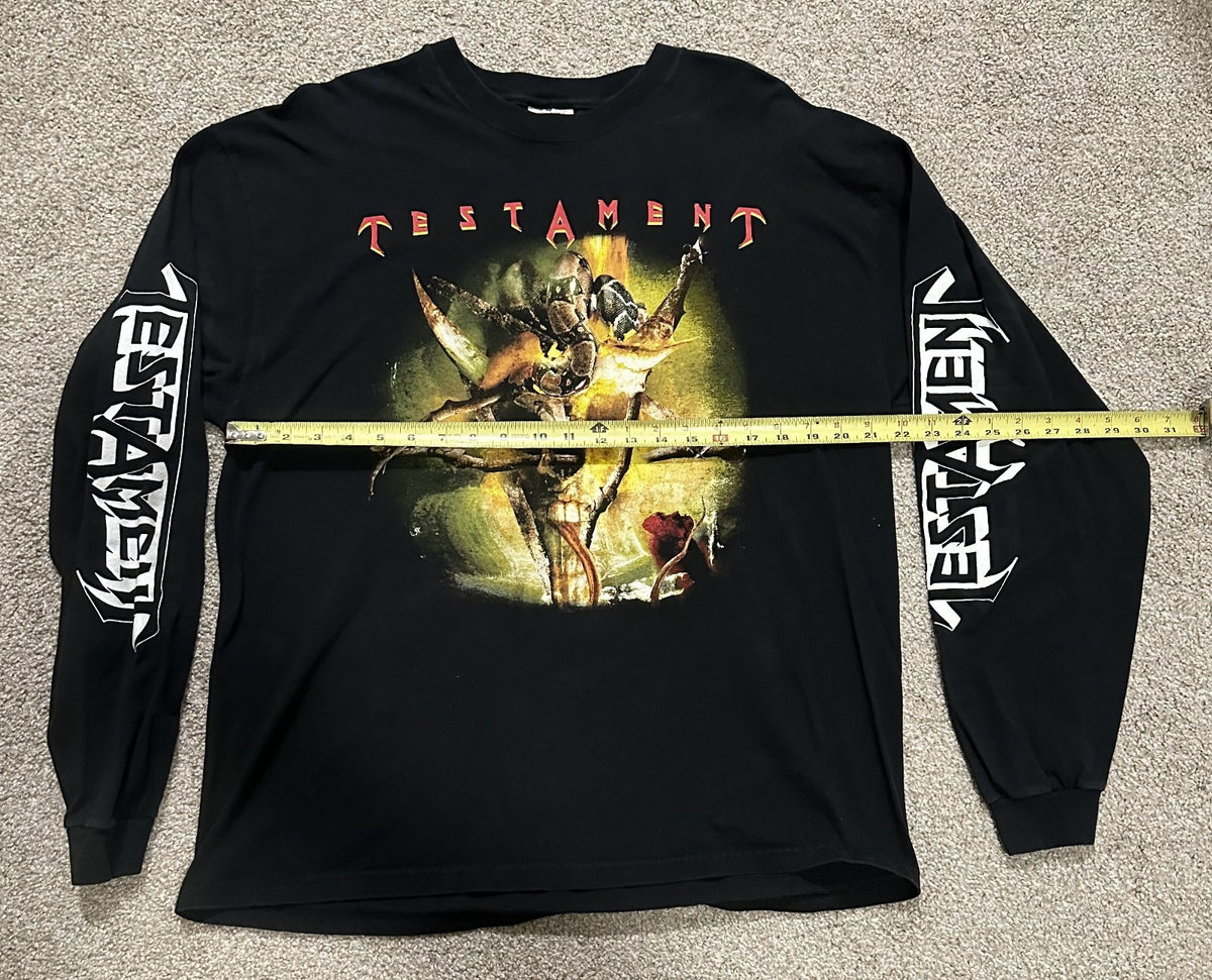 TESTAMENT CONCERT LONG SLEEVE T-SHIRT~2002 TOUR~BLACK~XL~EXC COND~VINTAGE~RARE
