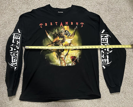 TESTAMENT CONCERT LONG SLEEVE T-SHIRT~2002 TOUR~BLACK~XL~EXC COND~VINTAGE~RARE
