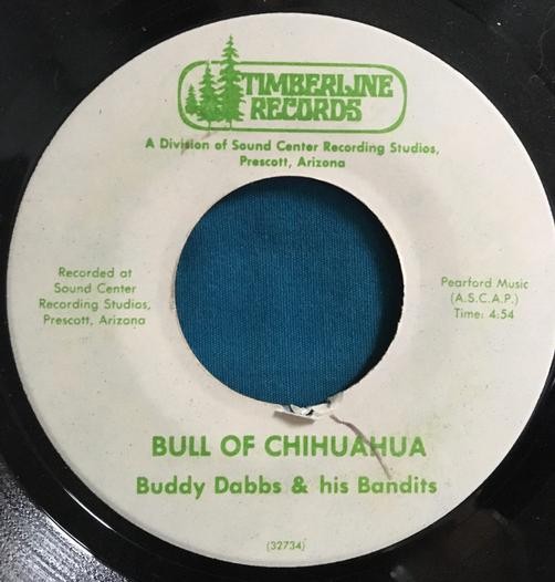 BUDDY DABBS & HIS BANDITS~BUDDY LONG/ BULL OF CHIHUAHUA~PVT LBL AZ ROCKABILLY 45