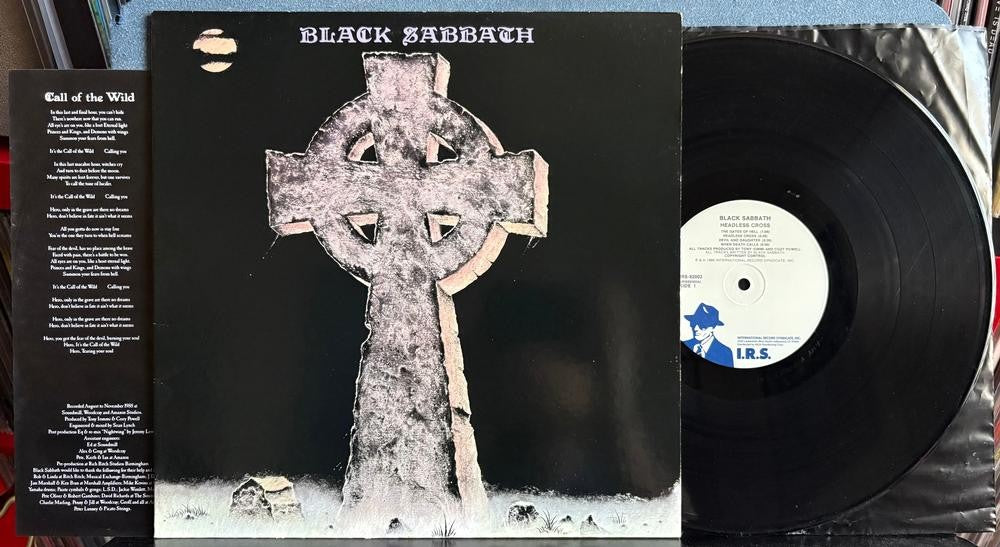 BLACK SABBATH HEADLESS CROSS~1989 I.R.S. 1st PRESS LP~INSERT~INNER~METAL~MARTIN