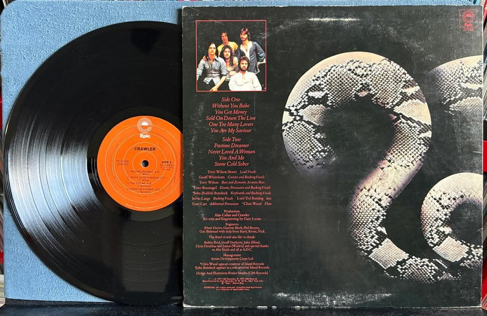 CRAWLER 1977 SELF-TITLED DEBUT LP~EPIC TERRE HAUTE 1st PRESS~STERLING~HARD ROCK