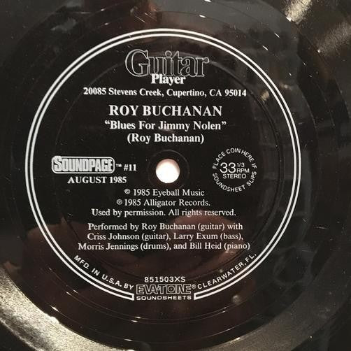 ROY BUCHANAN BLUES FOR JIMMY NOLAN 1985 GUITAR PLAY SOUNDPAGE FLEXI-DISC~EVATONE