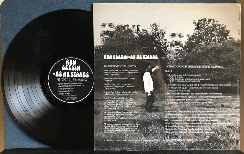 RON GEESIN AS HE STANDS~NM- ORG 1973 UK IMPORT LP~ELECTRONIC~EXPERIMENTAL~RON 28