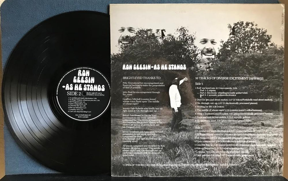 RON GEESIN AS HE STANDS~NM- ORG 1973 UK IMPORT LP~ELECTRONIC~EXPERIMENTAL~RON 28