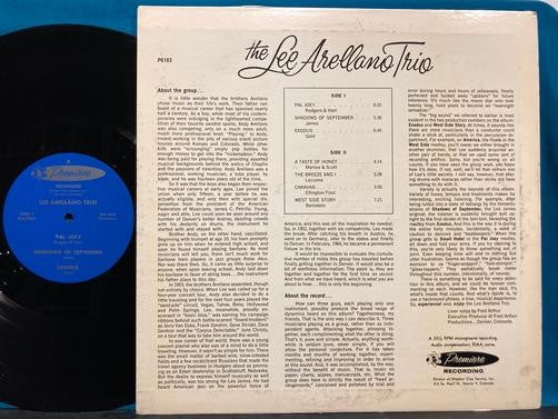 LEE ARELLANO TRIO VOLUME ONE~SIGNED X3 ORIG PVT LBL DENVER JAZZ LP~PRIMIERE