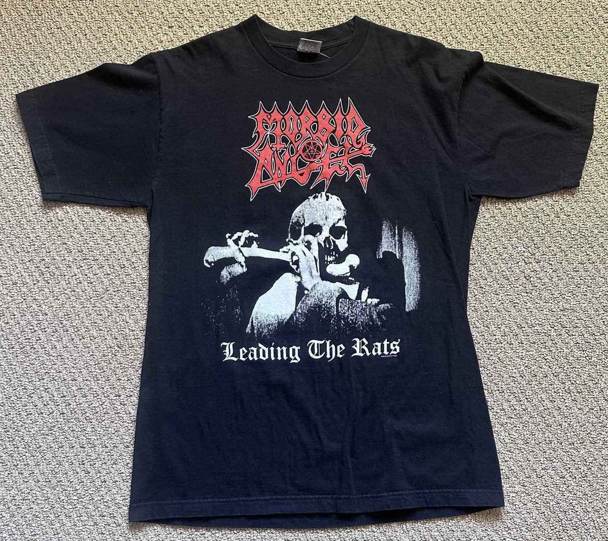 MORBID ANGEL T-SHIRT~2005 TOUR MASTERS OF CHAOS~LEADING THE RATS~LG~CYGNUS~BLACK