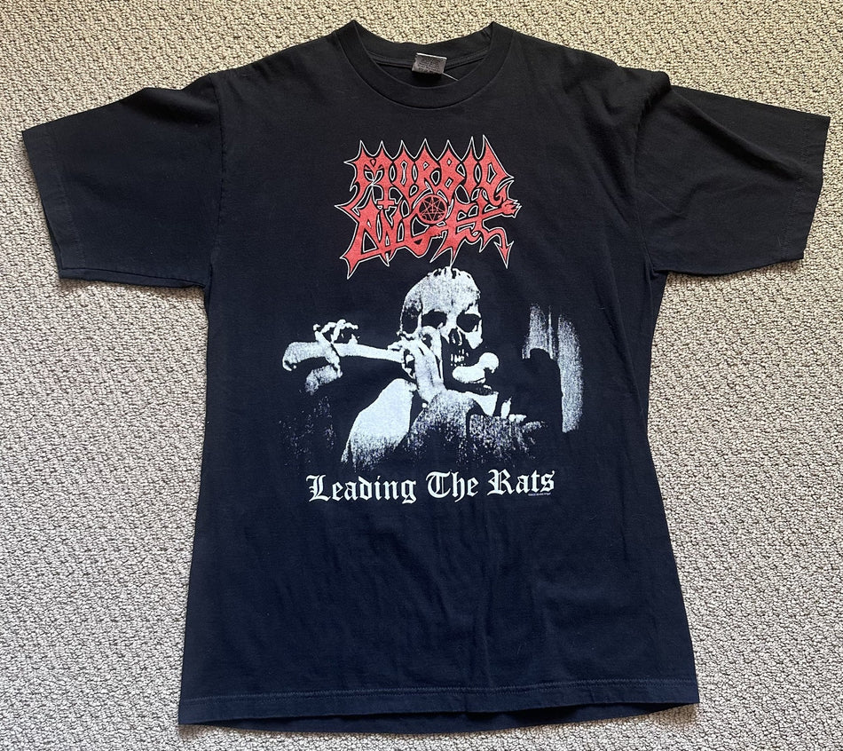 MORBID ANGEL T-SHIRT~2005 TOUR MASTERS OF CHAOS~LEADING THE RATS~LG~CYGNUS~BLACK
