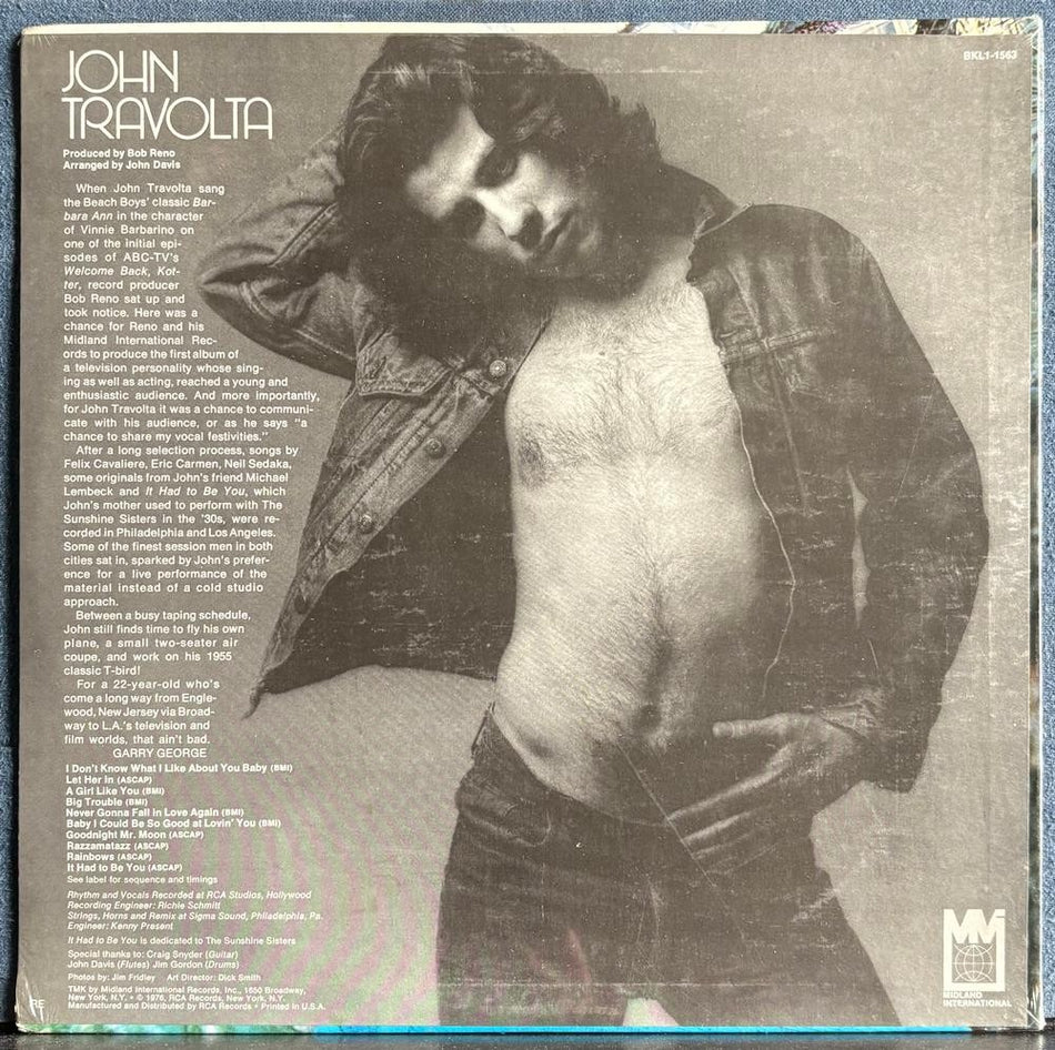 JOHN TRAVOLTA 1976 SELF-TITLED DEBUT LP~SEALED MIDLAND INT 1st PRESS~HYPE~GREASE