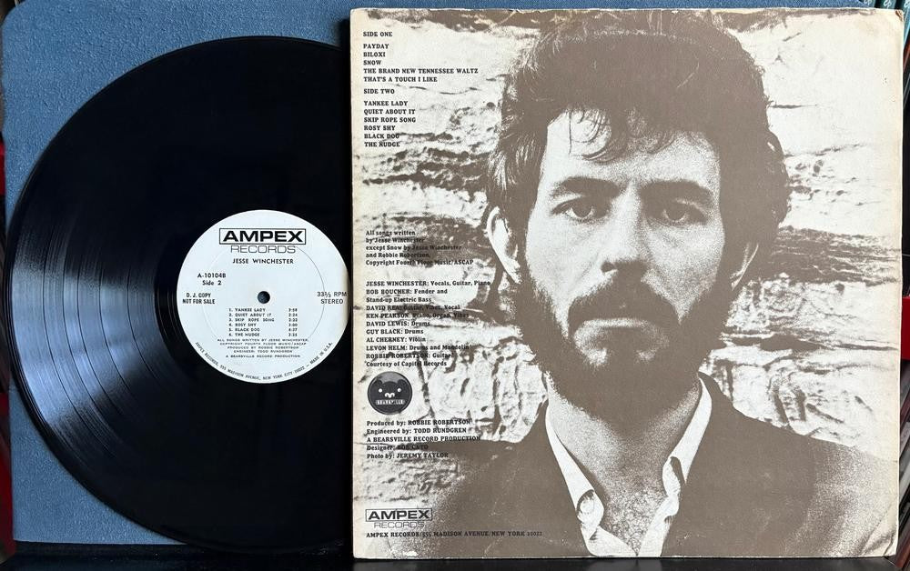 JESSE WINCHESTER '70 SELF-TITLED DEBUT LP~AMPEX WHITE LABEL PROMO COPY~FOLK ROCK