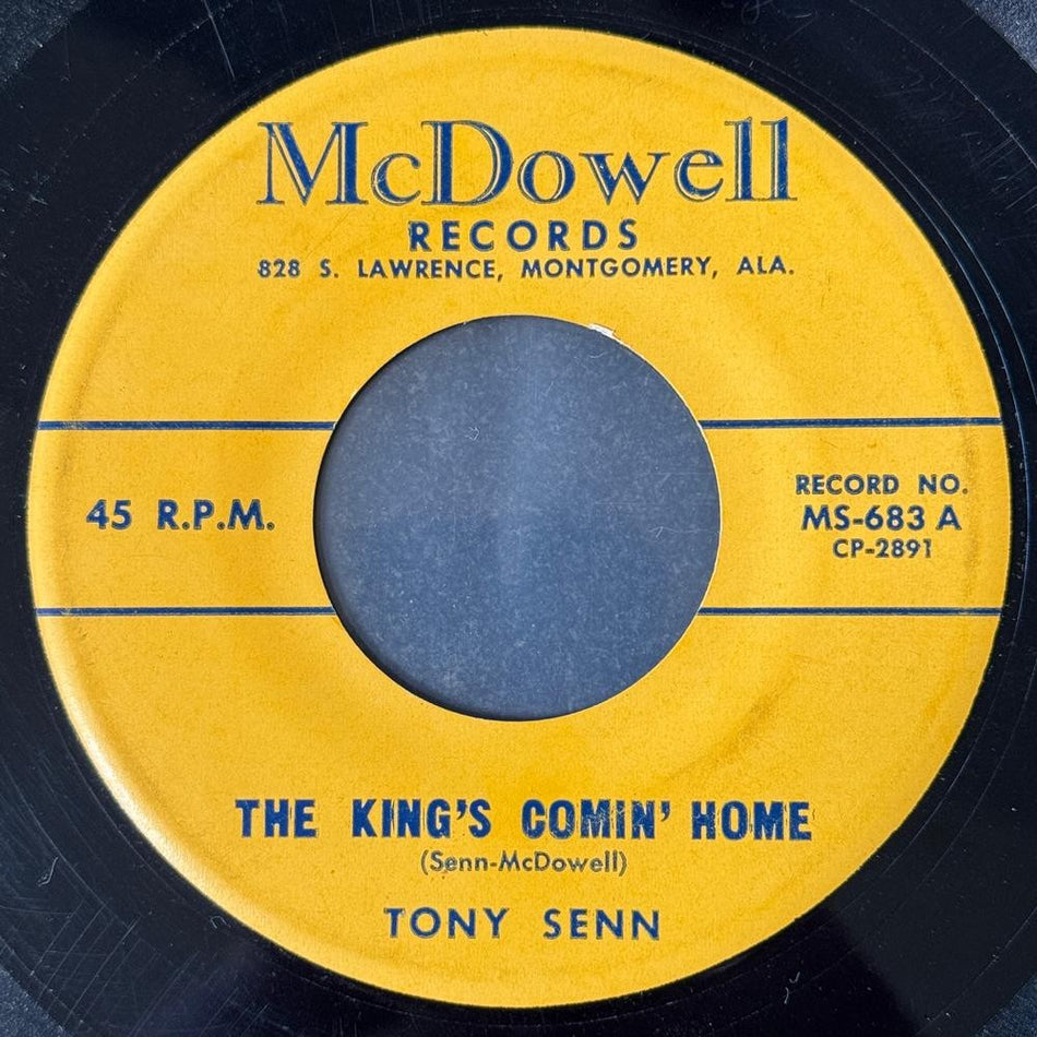 TONY SENN~THE KING'S COMIN HOME/  WRONG THINGS...OG 1959 McDOWELL ROCKABILLY 45 