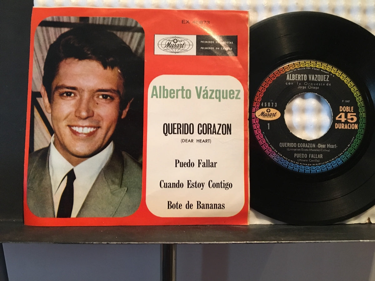 ALBERTO VAZQUEZ BOTE DE BANANAS~1950s MUSART PIC SLEEVE 7" EP~QUERDIO CORAZON