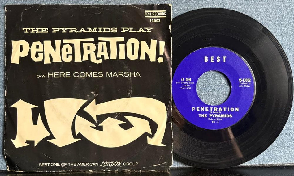 THE PYRAMIDS~PENETRATION / HERE COMES MARSHA~1963 BEST PIC SLEEVE 7-INCH 45~SURF
