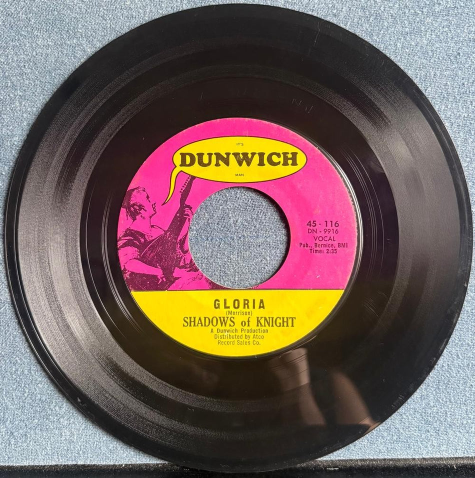 SHADOWS OF NIGHT~GLORIA / DARK SIDE~VG++ 1967 DUNWICH 7-INCH 45 RE~GARAGE ROCK