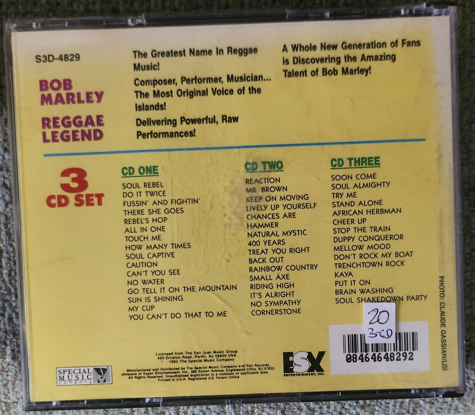 BOB MARLEY REGGAE LEGEND~3 CD COMPILATION WITH BONUS CD~REGGAE ALL STARS~VARIOUS
