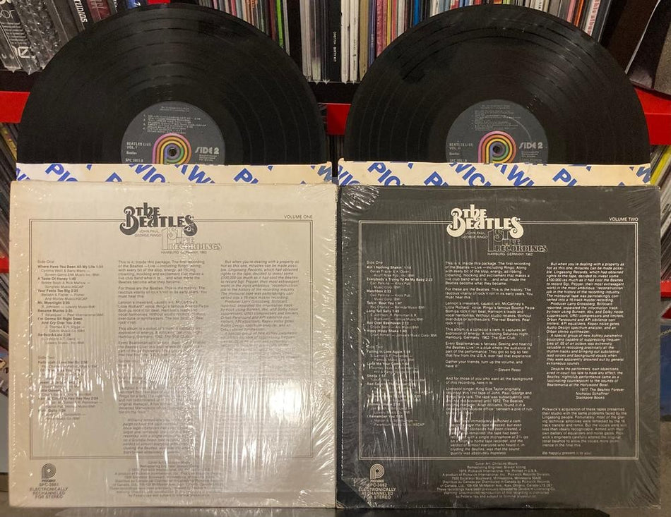 THE BEATLES 1st LIVE RECORDINGS~VOLUMES ONE+TWO~NM 1979 PICKWICK 2-LP LOT~SHRINK