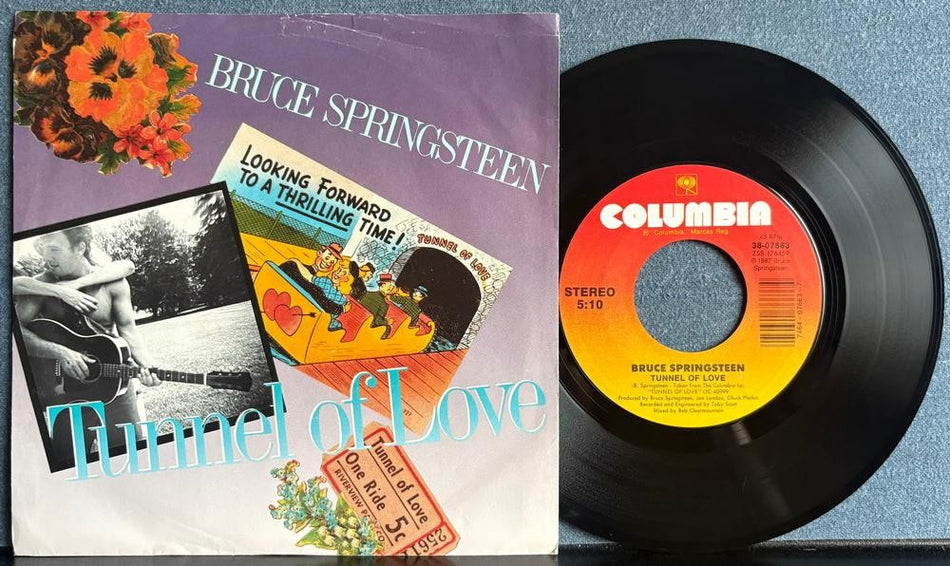 BRUCE SPRINGSTEEN~TUNNEL OF LOVE / TWO FOR THE ROAD~1987 PIC SLV 7-INCH 45~ROCK