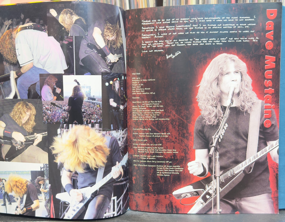 MEGADETH 2001 THE WORLD NEEDS A HERO TOUR BOOK PROGRAM~EXC~MUSTAINE~THRASH METAL