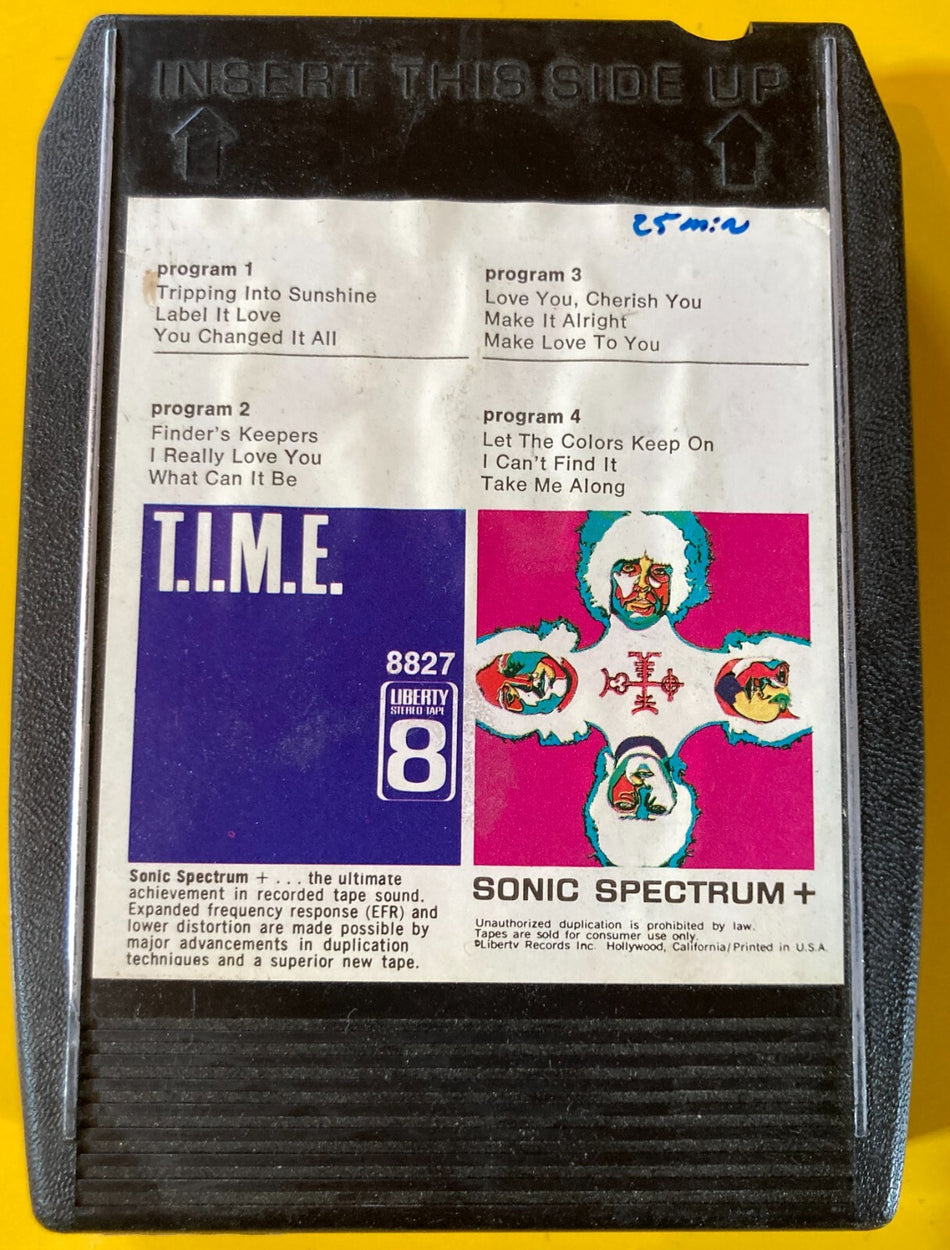 RARE T.I.M.E. SELF TITLED SONIC SPECTRUM 8-TRACK TAPE~EXC CONDITION~LIBERTY 8827