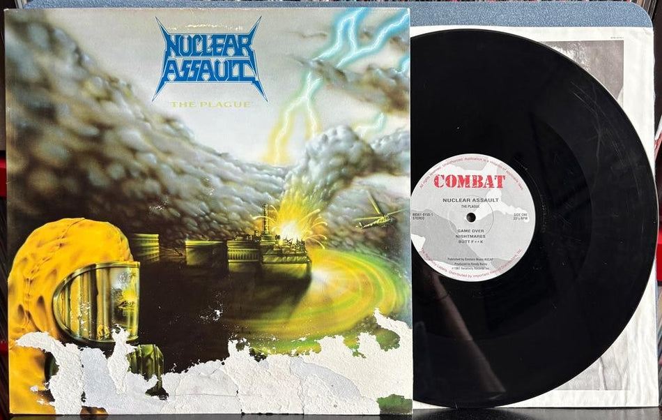 NUCLEAR ASSAULT THE PLAGUE~ORG 1987 COMBAT FIRST PRESS LP~INNER SLV~THRASH~SPEED