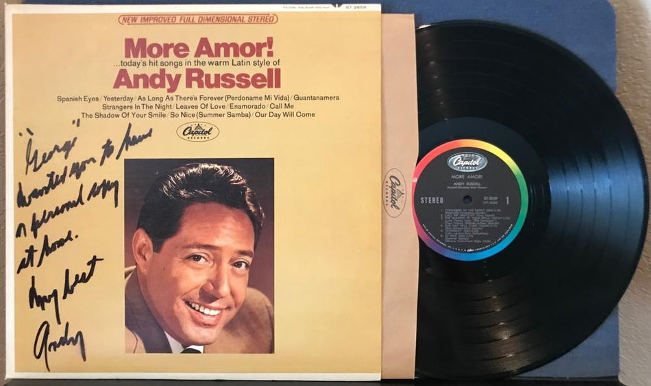 ANDY RUSSELL MORE AMOR~NM/NM- SIGNED 1967 CAPITOL 1st PRESS LP~AUTOGRAPHED~LATIN