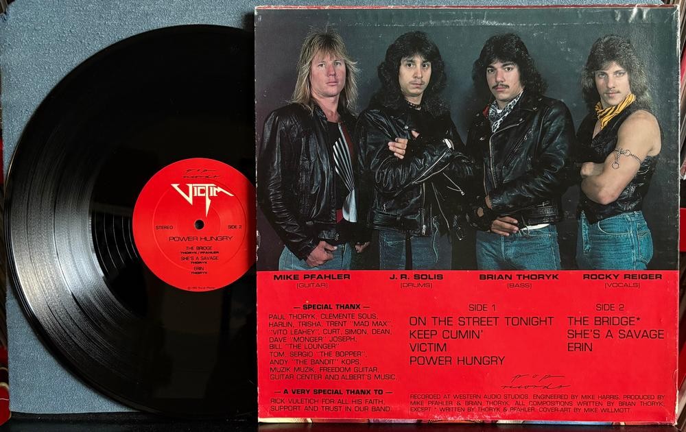 VICTIM POWER HUNGRY~RARE ORIG 1984 POP RECORDS PRIVATE LABEL LP~HEAVY METAL
