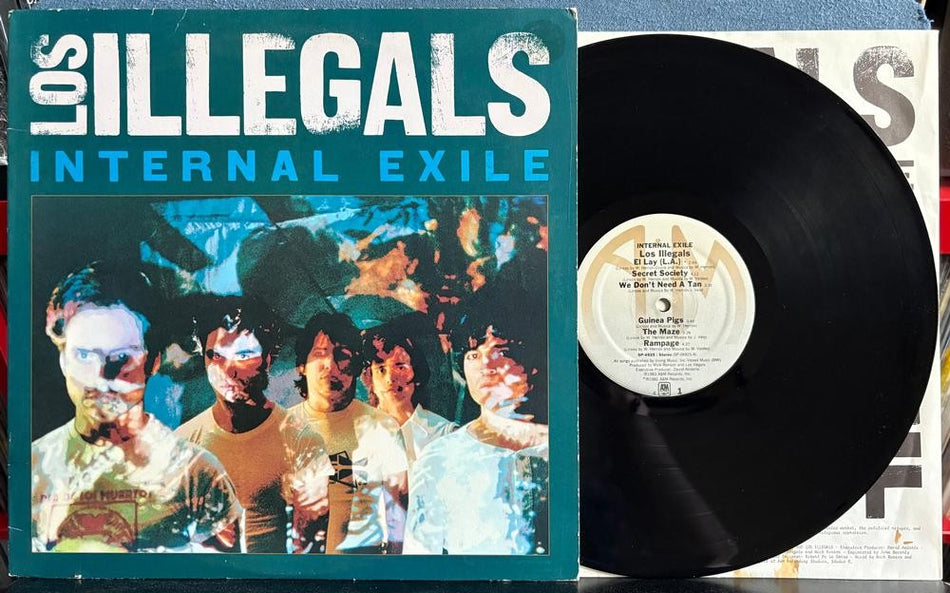 LOS ILLEGALS INTERNAL EXILE~1983 A+M GOLD STAMP PROMO COPY LP w/INNER SLV~PUNK