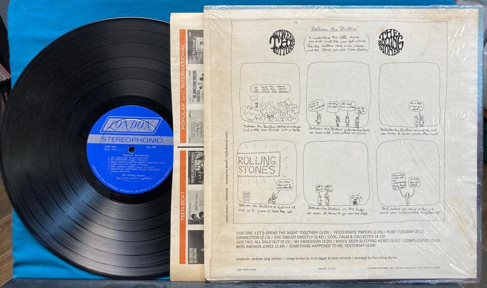 ROLLING STONES BETWEEN THE BUTTONS~VG++ '67 LONDON LP~SHRINK w/RARE HYPE STICKER
