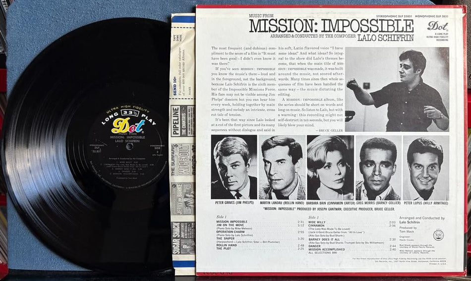 MUSIC FROM MISSION IMPOSSIBLE OST SOUNDTRACK~1967 DOT RECORDS LP~LALO SCHIFRIN