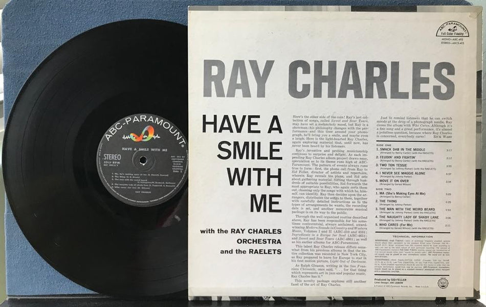RAY CHARLES HAVE A SMILE WITH ME~ORIG 1964 ABC-PARAMOUNT GERMAN LP~SOUL~VOCAL