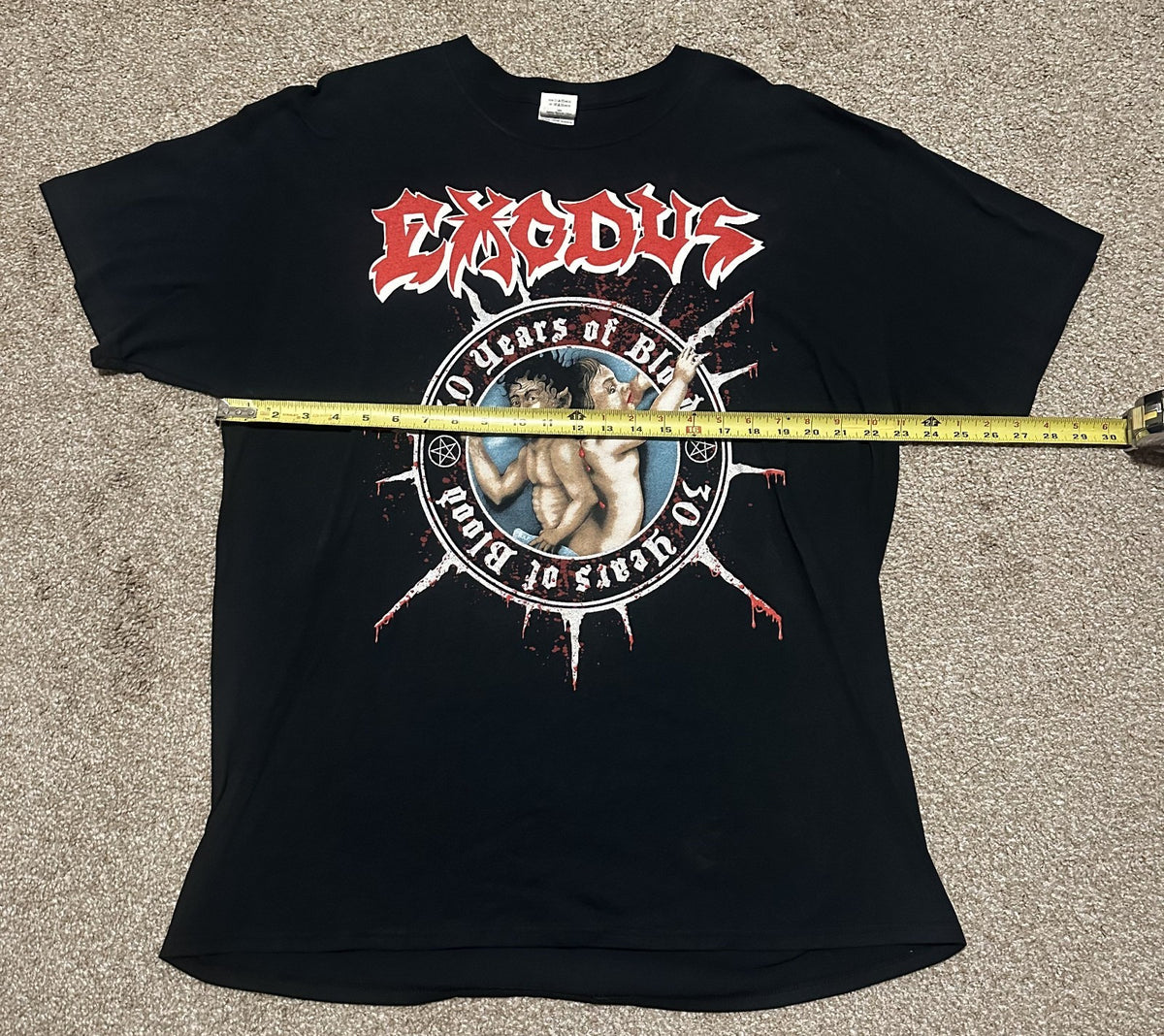 EXODUS 2010s T-SHIRT~30 YEARS OF BLOOD~ORIGINAL~XL~BLACK~EXC COND~RARE~VINTAGE