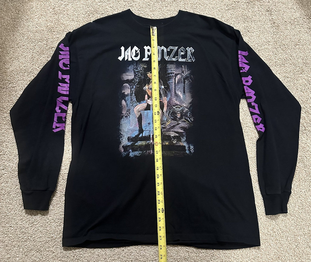 JAG PANZER CONCERT LONG SLEEVE T-SHIRT~2003 SPIKED BAT TOUR~BLACK~XL~EXC~VTG