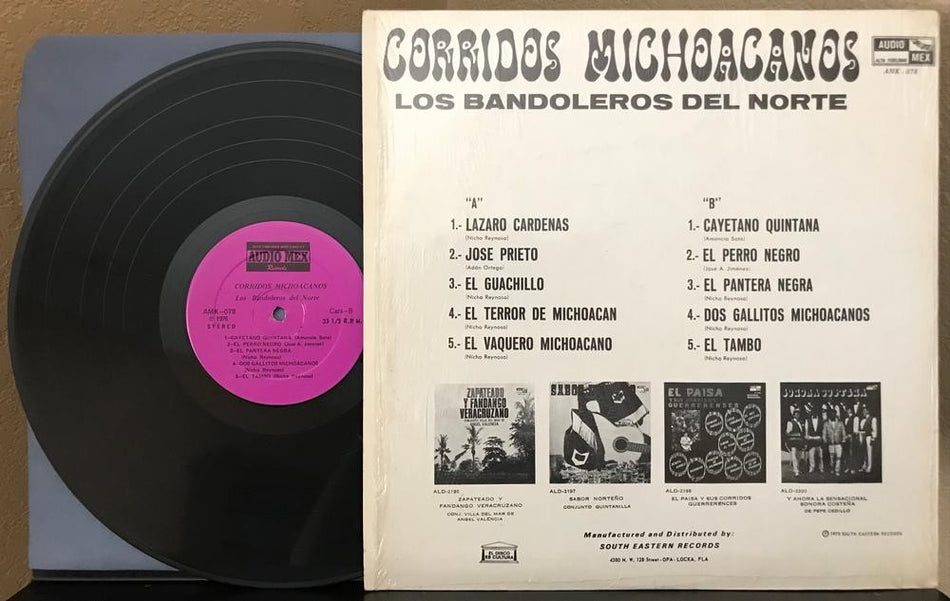 LOS BANDOLEROS DEL NORTE CORRIDOS MICHOACANOS~1976 AUDIO MEX LP w/SHRINK~AMK-078