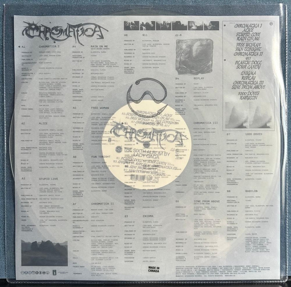 LADY GAGA CHROMATICA~SEALED ORIG 2020 TRANSPARENT CLEAR VINYL LP w/HYPE~EUROPOP