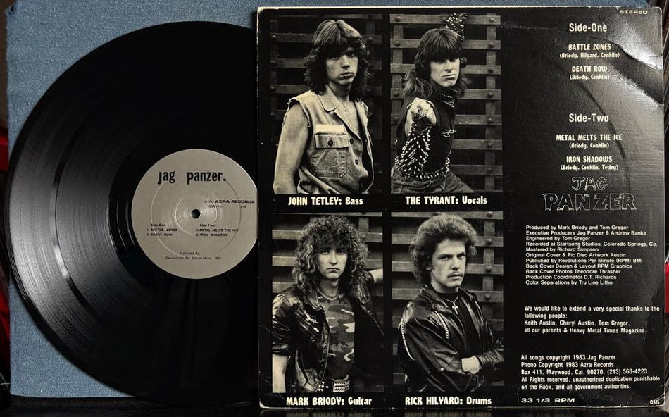 JAG PANZER 1983 SELF-TITLED DEBUT EP~ORIG PICTURE DISC LP w/BLACK B-SIDE~TYRANTS